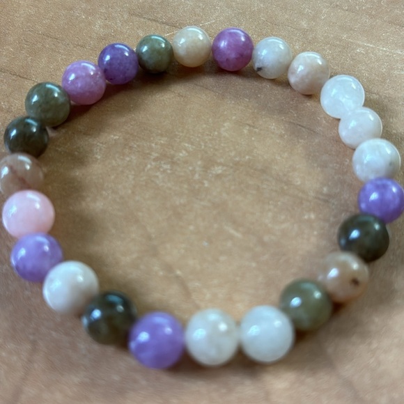 #023 Multi Colour Agate Bracelet 8 mm Healing Gems 7 inches`` - Picture 2 of 3